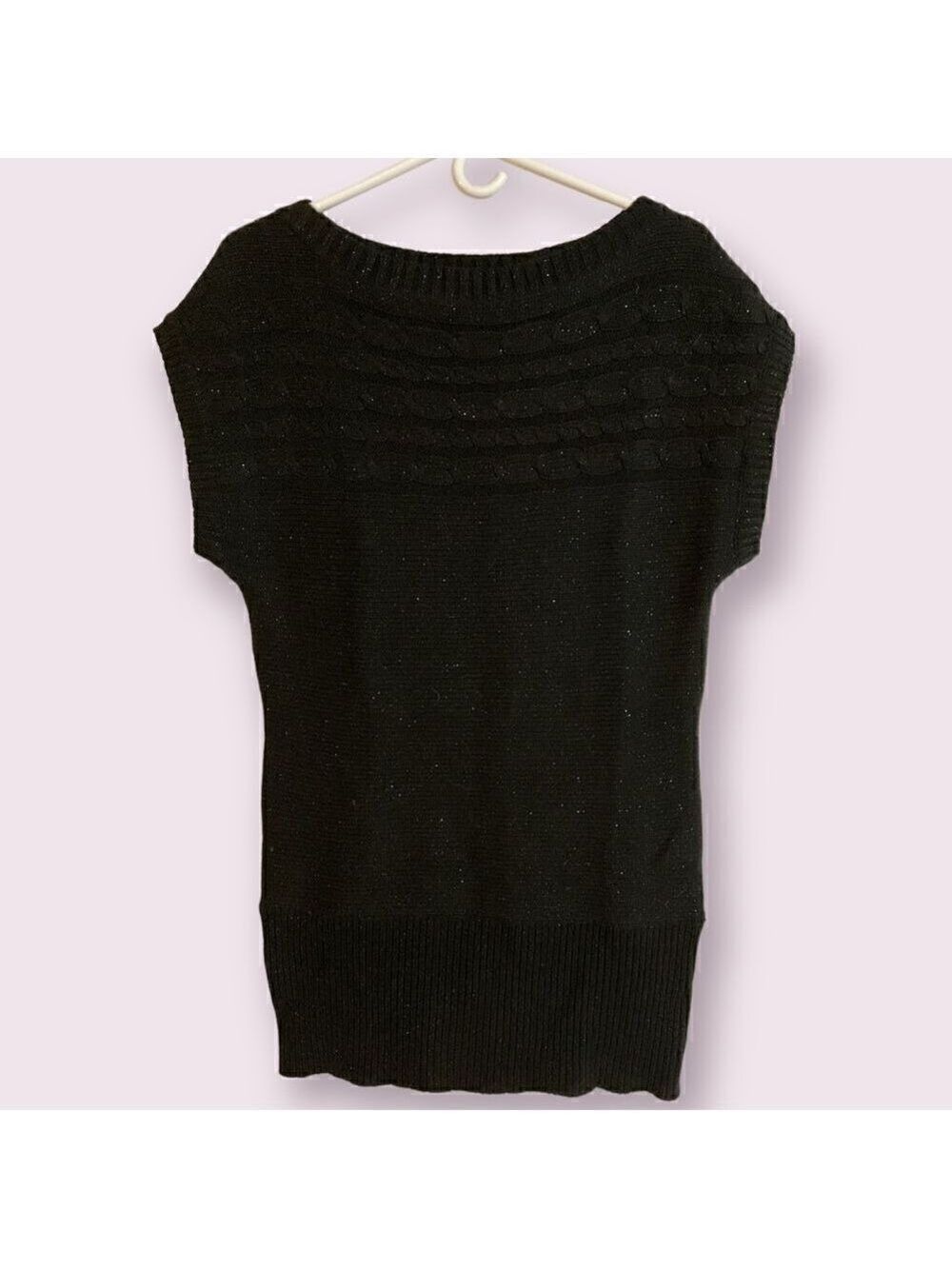 TakeOut Black Sparkly Sleeveless Cardigan XL